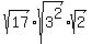 sqrt+%2817%29%2A+sqrt+%283%5E2%29+%2A+sqrt+%282%29