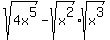 sqrt+%284x%5E5%29+-+sqrt%28x%5E2%29sqrt%28x%5E3%29