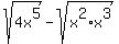 sqrt+%284x%5E5%29+-+sqrt%28x%5E2%2Ax%5E3%29