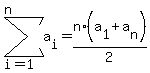 sum%28+a%5Bi%5D%2C+i=1%2C+n+%29=n%2A%28a%5B1%5D%2Ba%5Bn%5D%29%2F2