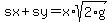 sx%2Bsy=x%2Asqrt%282%2Ag%29