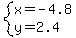 system%28+x=-4.8%2C+y=2.4+%29