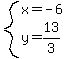 system%28+x=-6%2C+y=13%2F3%29+