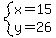 system%28+x=15%2C+y=26+%29