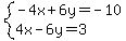 system(-4x+6y=-10,4x-6y=3)
