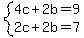 system%284c%2B2b=9%2C2c%2B2b=7%29