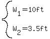 system(W[1]=10ft,W[2]=3.5ft)
