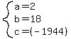 system%28a=2%2Cb=18%2Cc=%28-1944%29%29