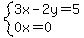 system+%283x+-+2y+=++5%2C%0D%0A+++++++++++0x+=+0%0D%0A%29