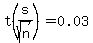 t(s/sqrt(n))=0.03