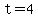t=4