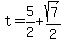 t=5+%2F+2%2Bsqrt%287%29%2F2