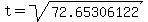 t=sqrt%2872.65306122%29