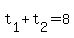 t%5B1%5D+%2B+t%5B2%5D+=+8