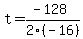 t+=+%28-128%29%2F2%28-16%29