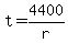 t = 4400/r