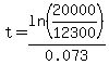 t+=+ln%2820000%2F12300%29%2F0.073