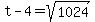 t-4+=+sqrt%281024%29