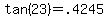 tan%2823%29+=+.4245