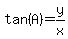 tan(A)=y/x