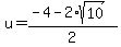 u+=+%28-4+-+2%2Asqrt%2810%29%29%2F2