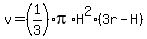 v=%281%2F3%29%2Api%2AH%5E2%283r-H%29