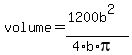 volume+=+%281200b%5E2%29%2F%284%2Ab%2Api%29