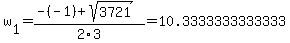 w%5B1%5D+=+%28-%28-1%29%2Bsqrt%28+3721+%29%29%2F2%5C3+=+10.3333333333333