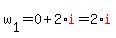 w%5B1%5D+=+0+%2B+2%2Ared%28i%29+=+2%2Ared%28i%29