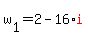 w%5B1%5D+=+2+-+16%2Ared%28i%29