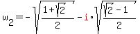 w%5B2%5D+=+-sqrt%28%281%2Bsqrt%282%29%29%2F2%29+-+red%28i%29%2Asqrt%28%28sqrt%282%29-1%29%2F2%29