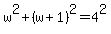 w%5E2%2B%28w%2B1%29%5E2=4%5E2