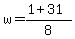 w+=+%281+%2B+31%29+%2F+8
