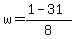 w+=+%281+-+31%29+%2F+8