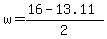 w+=+%2816+-+13.11%29+%2F+2