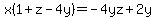 x%281%2Bz-4y%29=-4yz%2B2y+