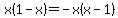 x%281-x%29=-x%28x-1%29