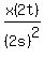 x(2t)/(2s)^2)=k