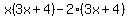 x%283x%2B4%29-2%283x%2B4%29