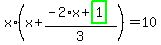 x%2A%28x%2B%28-2%2Ax%2Bhighlight_green%28+1+%29%29%2F3%29=10