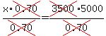 x*cross(0.70)/cross(0.70)=cross(3500)5000/cross(0.70)
