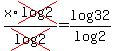 x%2Across%28log2%29%2Fcross%28log2%29=log32%2Flog2