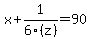 x+1/6(z)=90