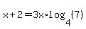 x%2B2+=+3x%2Alog%284%2C+%287%29%29