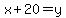 x+20=y
