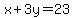 x%2B3y=23