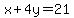 x%2B4y=21