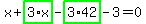 x%2Bhighlight_green%28+3%2Ax+%29-highlight_green%28+3%2A42+%29-3=0