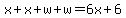 x%2Bx%2Bw%2Bw=6x%2B6