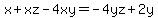 x%2Bxz-4xy=-4yz%2B2y+